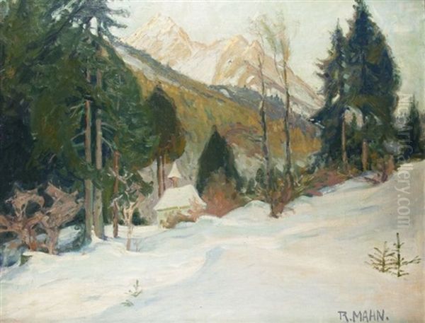 Winter Bei Hindelang Oil Painting by Richard Mahn