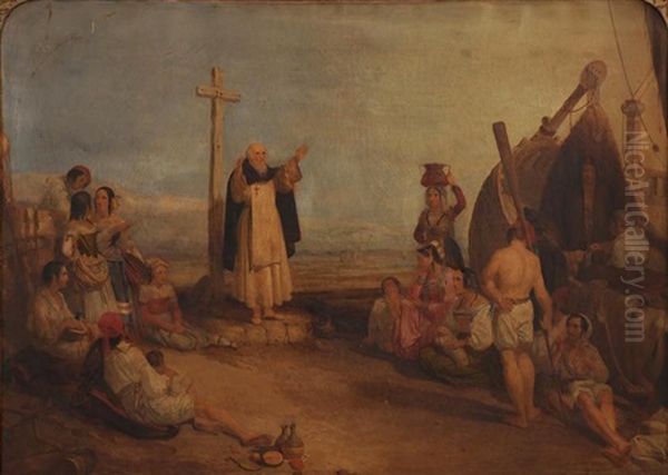 Blessing Of The Fishing Fleet Oil Painting by James Mahoney