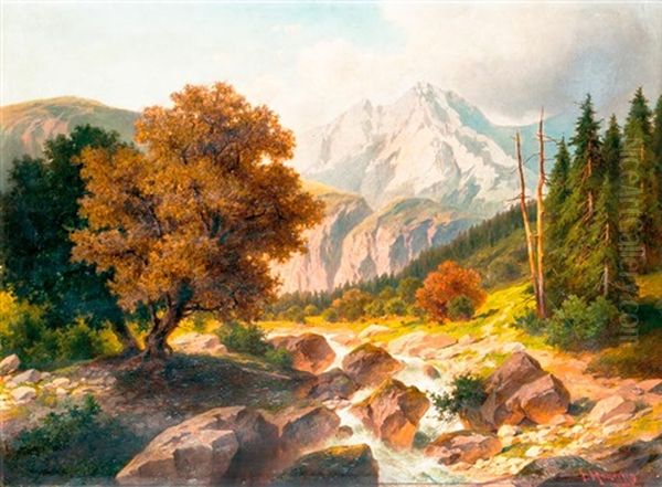 A Pfaffenstein-hegy Latkepe Oil Painting by Josef Mahorcig