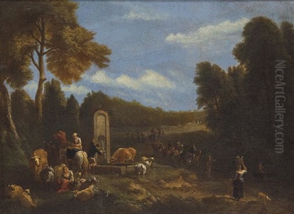 Paisaje Con Campesinos Oil Painting by Cornelis Mahu