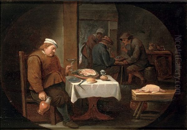 A Peasant At Dinner In A Tavern Oil Painting by Cornelis Mahu