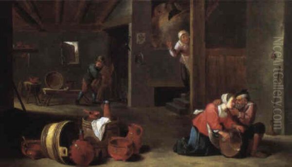 Interieur D'auberge Oil Painting by Cornelis Mahu