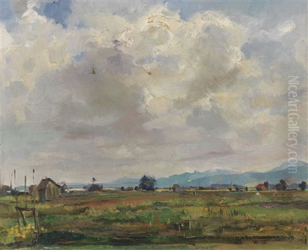 Moosstimmung Am Chiemsee Oil Painting by Hiasl Maier-Erding