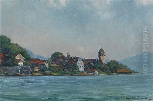 Blick Auf Die Fraueninsel Oil Painting by Hiasl Maier-Erding