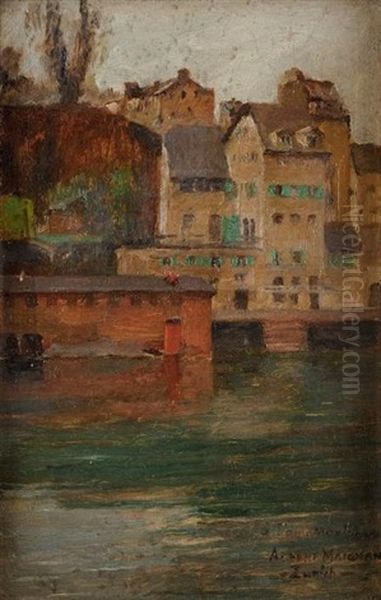 Vue De Zurich Oil Painting by Albert (Pierre Rene) Maignan