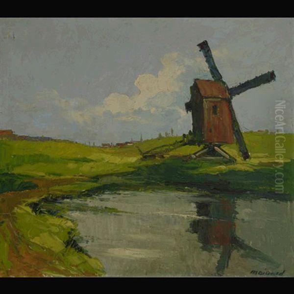 Belgian Electric Oil Painting by Thomas Maillard