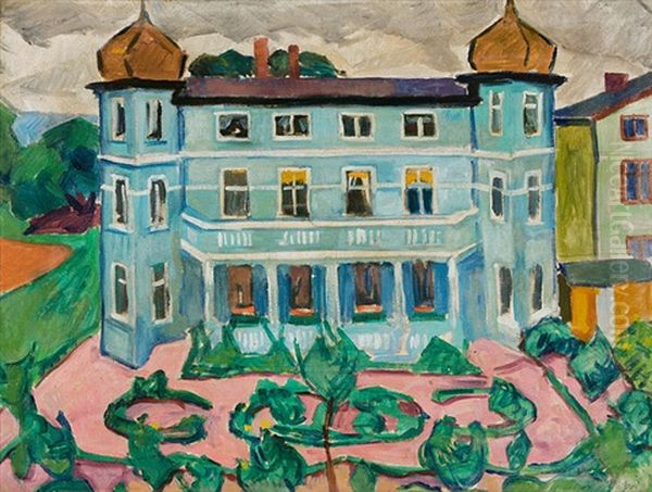 Blaues Haus Mit Turmchen (schlosshotel) Oil Painting by Willi Maillard