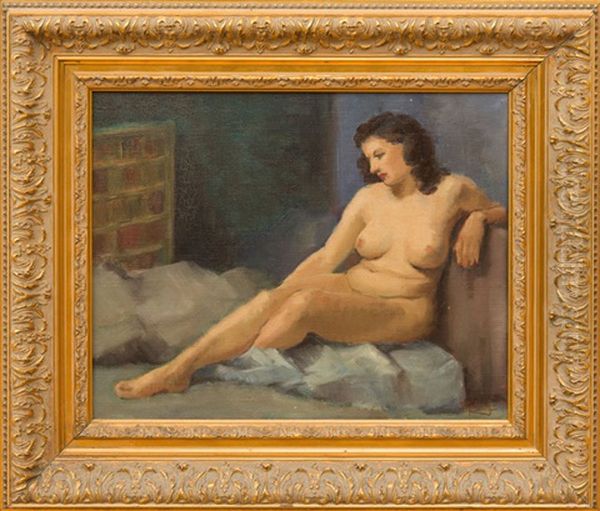 Study Of A Female Nude Oil Painting by Diogene Ulysse Napoleon Maillart