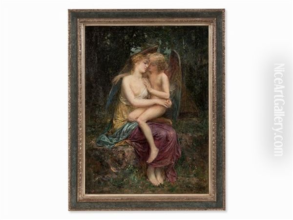 Amor & Psyche Oil Painting by Diogene Ulysse Napoleon Maillart