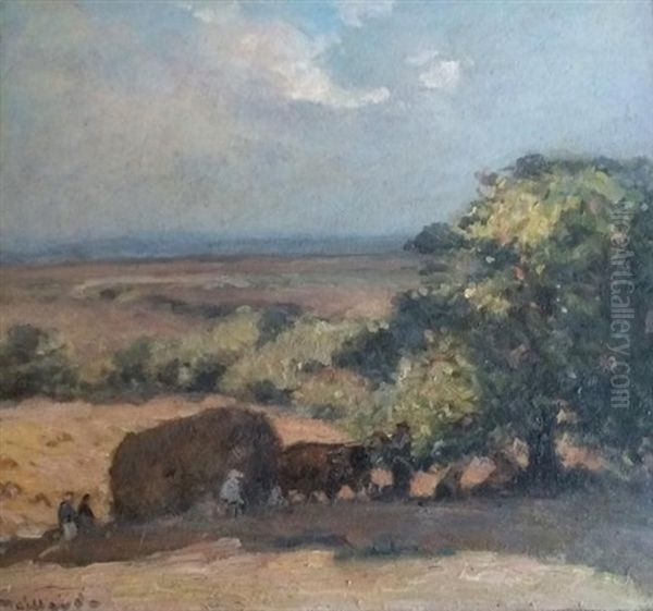 Paysage De Moisson En Creuse Oil Painting by Fernand Maillaud