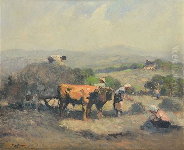 Les Foins En Limousin Oil Painting by Fernand Maillaud