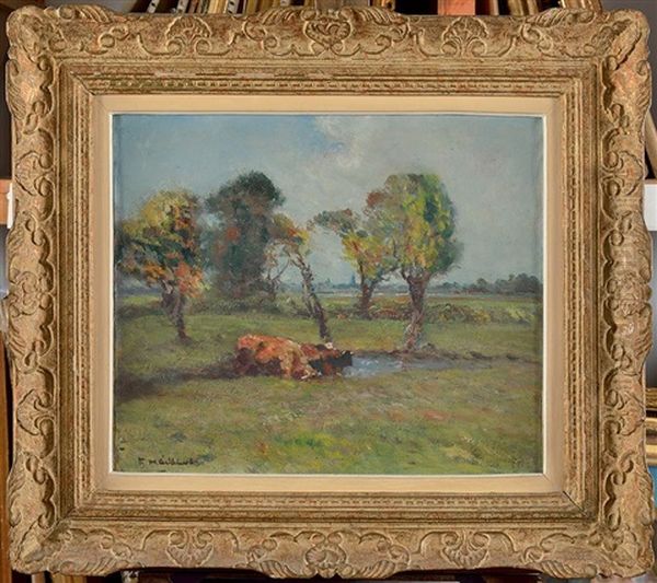 Paysage Vache A La Marre Oil Painting by Fernand Maillaud