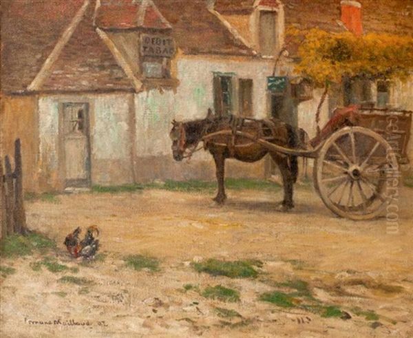 Attelage Devant Une Maison Oil Painting by Fernand Maillaud