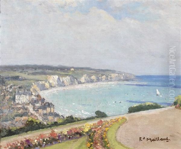 Vue D'etretat Oil Painting by Fernand Maillaud