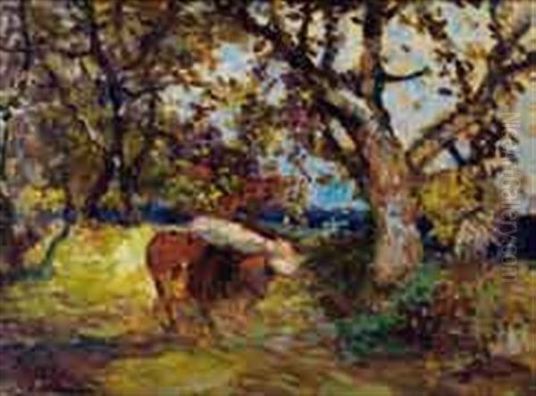 Paysage Aux Vaches Oil Painting by Fernand Maillaud