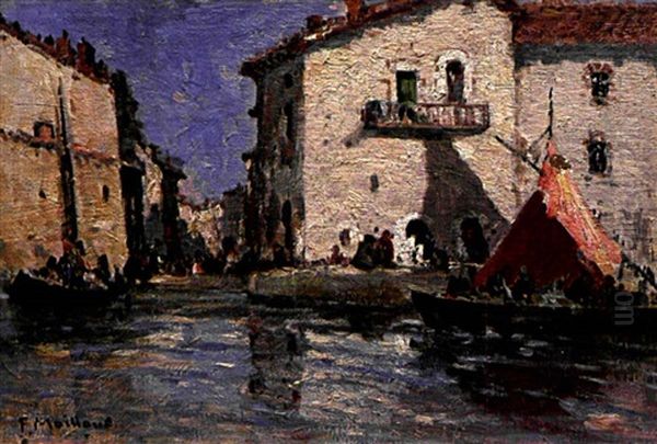 Animation Dans Un Village De Pecheurs Oil Painting by Fernand Maillaud