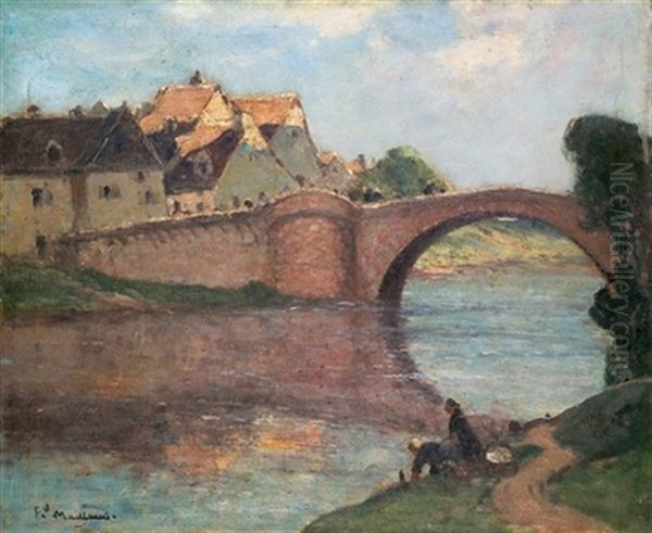 Pont Sur La Seine Oil Painting by Fernand Maillaud