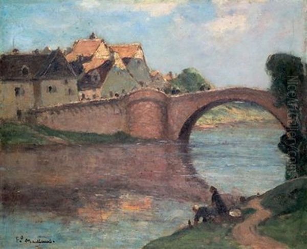 Pont Sur La Seine Oil Painting by Fernand Maillaud