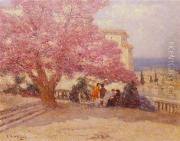 L'arbre De Judee Aux Vieux Chateau Hyeres Oil Painting by Fernand Maillaud