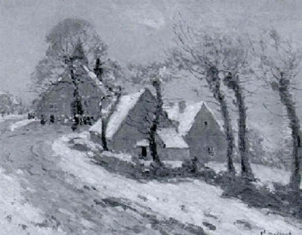 Kirchgang Im Winter Oil Painting by Fernand Maillaud