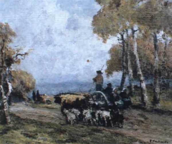 Le Retour A La Ferme Le Soir Oil Painting by Fernand Maillaud