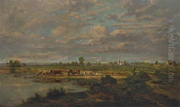 Les Marais Oil Painting by Theodore Pierre Nicolas Maillot