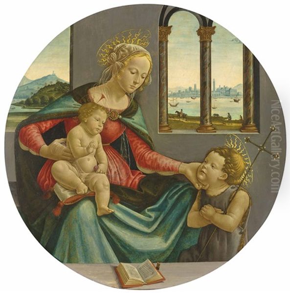 The Madonna And Child With The Infant Saint John The Baptist Oil Painting by Sebastiano di Bartolo Mainardi