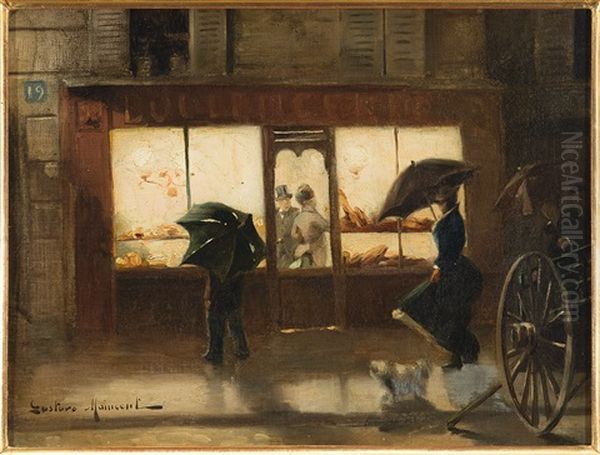 Vor Der Boulangerie Oil Painting by Gustave Maincent