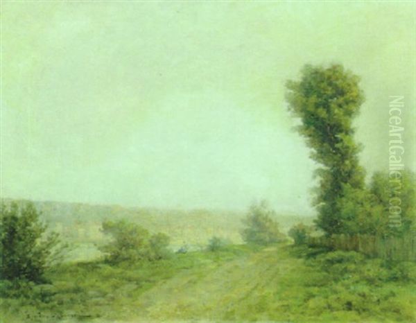 Chemin Au Bord De Riviere Oil Painting by Gustave Maincent