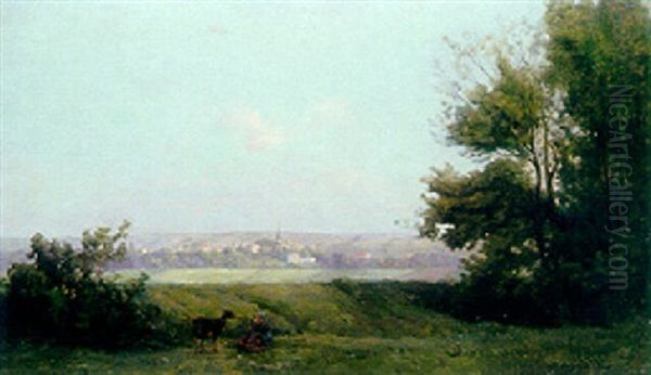 The Little Shepherdess Oil Painting by Gustave Maincent