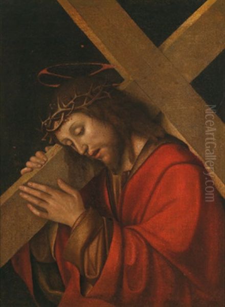 Der Kreuztragende Christus - Cristo Portacroce Oil Painting by Gian-Francesco de Maineri