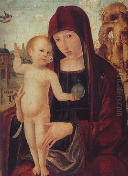 Madonna And Child Oil Painting by Gian-Francesco de Maineri