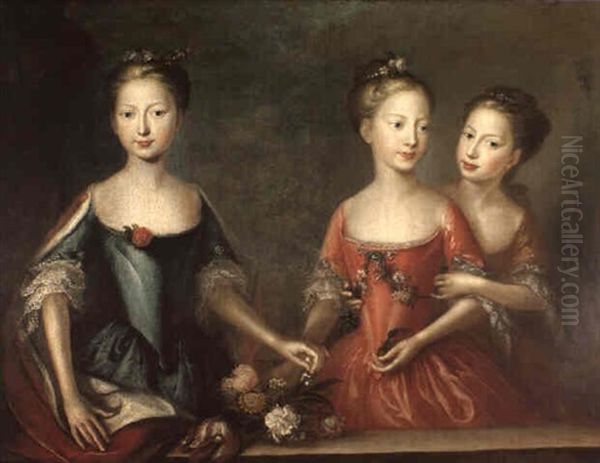 The Three Daughters Of George I Oil Painting by Martin Maingaud