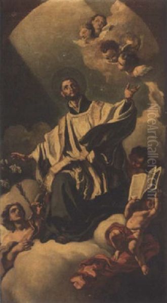 The Ascension Of Saint Philip Neri Oil Painting by Paolo de Maio