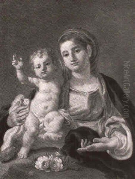 Madonna Col Bambino Oil Painting by Paolo de Maio