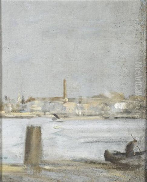 On The Thames Oil Painting by Paul Fordyce Maitland