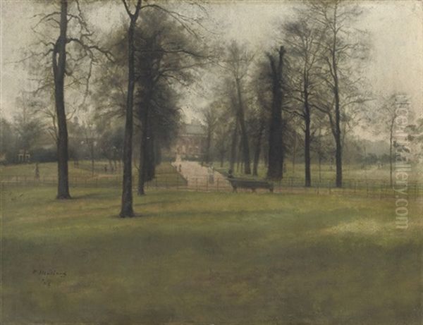 Kensington Palace, Seen Through The Trees Oil Painting by Paul Fordyce Maitland