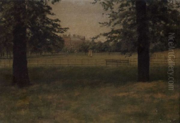 Kensington Palace From The Gardens Oil Painting by Paul Fordyce Maitland