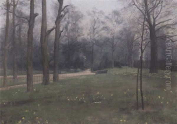 Daffodils In Kensington Gardens Oil Painting by Paul Fordyce Maitland