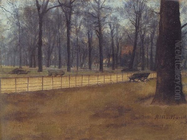 The Long Walk, Kensington Gardens, New Witby Hill Gate Oil Painting by Paul Fordyce Maitland