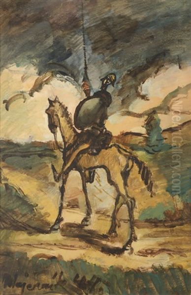 Don Quixote De La Mancha Oil Painting by Cyprian Majernik