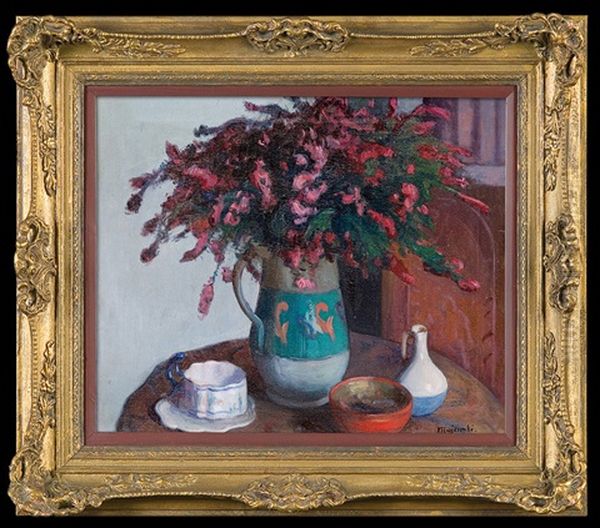 Still Life With Flowers Oil Painting by Wladyslaw Majewski