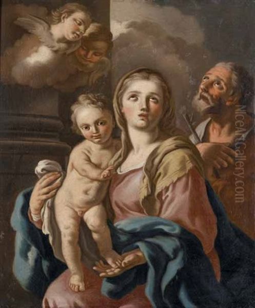 Sacra Famiglia Oil Painting by Paolo de Majo