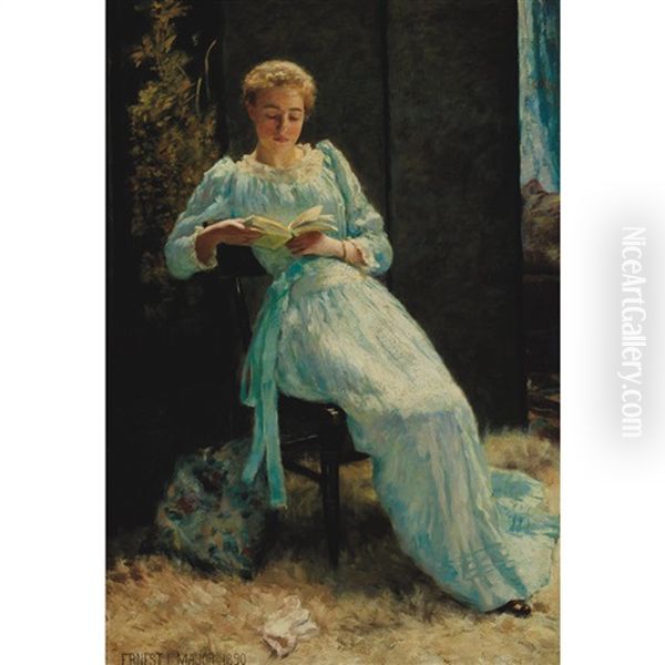 A Moment Of Leisure Oil Painting by Ernest Lee Major