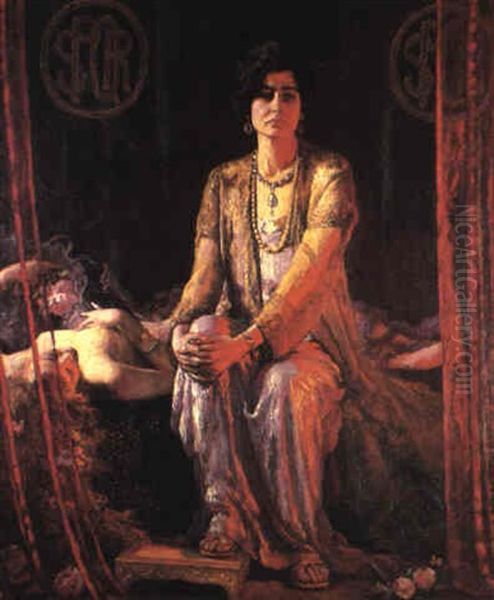 Herodias And Her Daughter Oil Painting by Ernest Lee Major