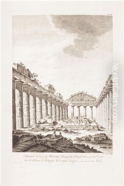 The Ruins Of Paestum (folio Of 25) Oil Painting by Thomas Major