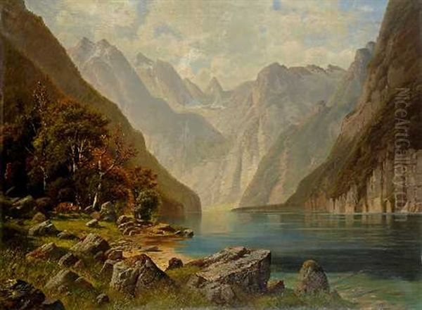 Der Konigssee Oil Painting by Pieter Johannes Mak