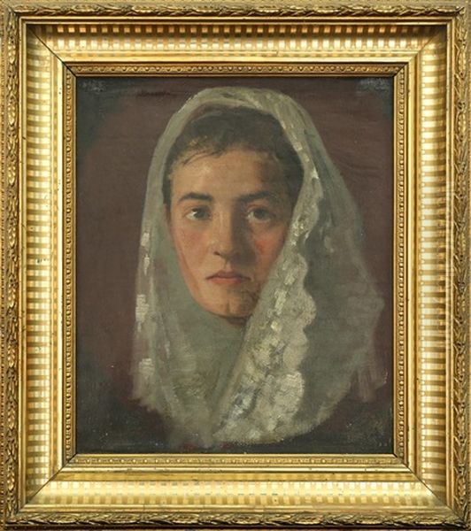 Portrait Of A Woman Oil Painting by Ivan Kusjmitsch Makarov