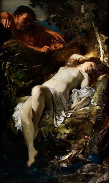 Susanna Und Die Beiden Alten Oil Painting by Hans Makart