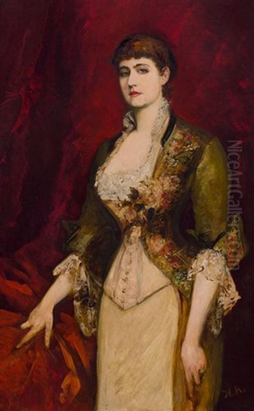 Portrat Isabella Grafin Potocka Oil Painting by Hans Makart